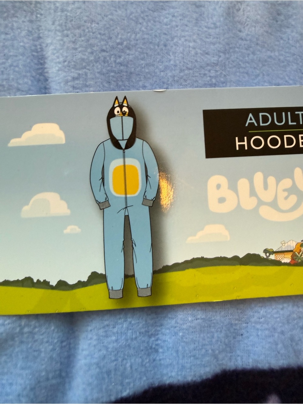 Bluey Adult Hooded Onesie - Light Blue union suit small unisex new tags